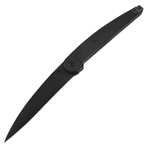 Joa Kleines handliches werkzeug stahl messer scharf rutschfest Schwarz Survival Tragbare Camping outdoor messer edc Jagdmesser lang taschenmesser Alu klappmesser slim tanto neck knife messer N690 von Joa