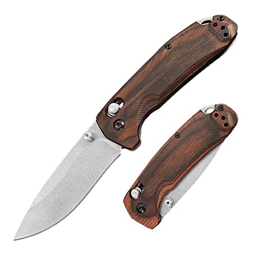 Joa Portable One-Handed Knife,Outdoor survival messer Braun Klein Taschenmesser scharf klinge gegen messer klappmesser Holzgriff Messer AUS stahl messer Handliches Handwerkzeuge von Joa