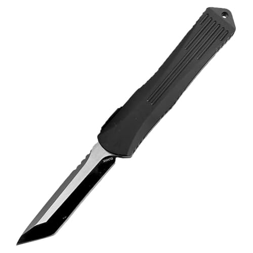 Joa klappmesser camping taktisches taschenmesser tanto edc mit scheide,D2 stahl messer aus schwarz alu griff Faltbar scharf outdoor messer survival Jagdmesser,geschenk für männer von Joa