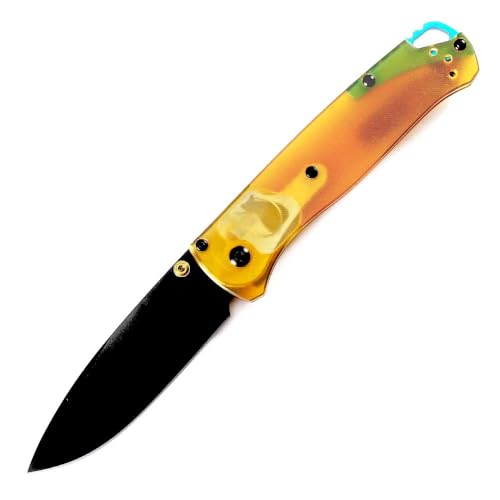 Joa klappmesser klein camping wandern flaches taschenmesser leicht tanto edc schwarz stahl messer aus PEA griff faltbar outdoor messer survival Jagdmesser orange einhandmesser multitool von Joa