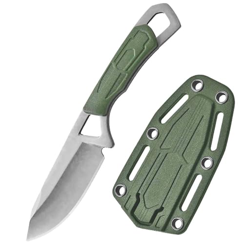 Joa outdoor wandern feststehende Gerade Festes messer grün stahl Jagdmesser scharf camping gegen messer edc neck knife messer mit Scheide von Joa