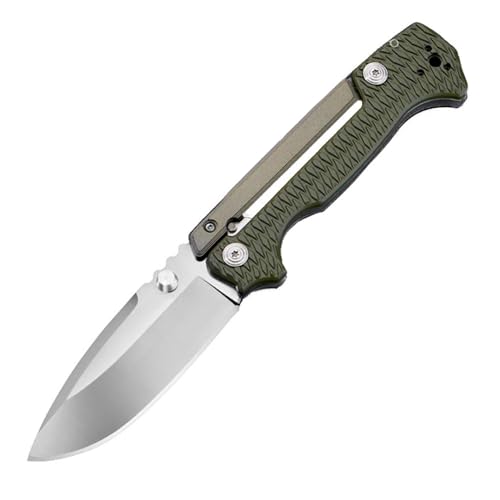 Klappmesser 8.54" Taschenmesser Grün Hohl Aus Edelstahl S35VN,Alu & G10, Klein Outdoor Survival Messer Edc Wandern Jagdmesser Robust Tanto, Scharfes Einhandmesser Mit Taschenclip, Ergonomisches Design von Joa