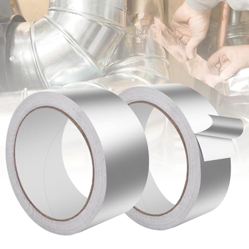 Joaecosmhui Aluminium Klebeband Hitzebeständiges - Nicht Leicht zu Zerreißen, Wasserdichtes Alu Klebeband zum Reparieren von Metalloberflächen (1 Rolle 1mm x 30mm x 20m+1 Rolle 1mm x 50mm x 20m) von Joaecosmhui