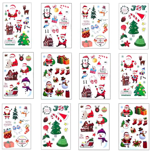 Weihnachtsaufkleber, 112 Stück, lustige Weihnachtsaufkleber für Karten, Basteln, Frohe Weihnachten, Geschenkanhänger, Aufkleber für Umschlag, Sammelalbum, Geschenk, Geschenk von Joakaui