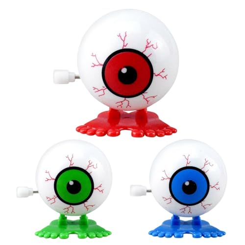 Halloween Wind Up Eyeball - Novelty Wind Up Toy | Walking Eyeballs | Eyeball Bouncy Clockwork | Small Novelty Toys | Home Desktop Decoration, Carnival Game Prizes | Fun Eyeball Toy for Kids von Joberio