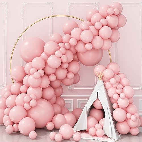 18 12 10 5 Zoll Luftballons Rosa Doppelschichten Pastell Rosa Latex Helium Luftballon Girlande Hellrosa Ballongirlande Rosa Party Ballons für Mädchen Hochzeit Verlobung Geburtstag Babyparty Dekoration von Jobkoo