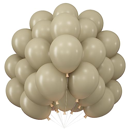 Beige Luftballons, 50Stück Doppelschichten Apricot Creme Braun Helium Latex Ballon, Matt Vintage Apricot Weiß Nude Luftballon Retro Nackt Aprikosen Party Ballons für Geburtstag Hochzeit Babyparty Deko von Jobkoo