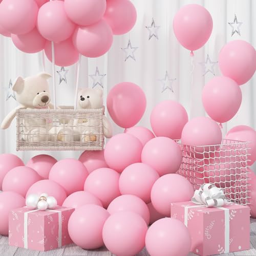 Jobkoo Luftballons Rosa, 12 Zoll Matt Pastell Rosa Latex Ballon Mädchen 30 Stück Hellrosa Pink Party Ballons Macaron Pinke Helium Luftballon Für Prinzessin Geburtstag Hochzeit Verlobung Babyparty Deko von Jobkoo