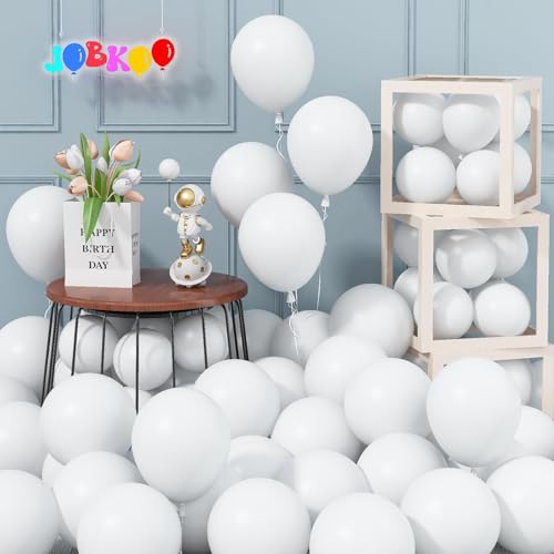 Jobkoo 5 Zoll Luftballons Weiß, 60 Stück Klein Rund Matt Weiss Latex Ballon, Mini Weiße Party Ballons, Weisse Helium Luftballon Für Männer Geburtstag Hochzeitsdeko Verlobung Babyparty Taufe Party Deko von Jobkoo