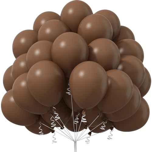 Jobkoo Luftballons Braun, 50 Stück 12 Zoll Matt Party Ballons Braune, Retro Khaki Latex Luftallon, Barock Kaffee Helium Ballon Braun Für Junge Waldtiere Geburtstag Hochzeit Verlobung Babyparty Deko von Jobkoo