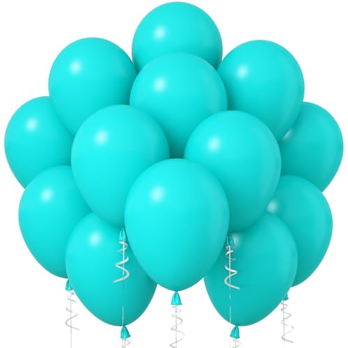 Jobkoo Luftballons Türkis 12 Zoll Türkis Blau Latex Ballons 30 Stück Matt Turquoise Hellblau Helium Ballon Blaugrün Party Luftballon Set für Kinder Junge Geburtstag Hochzeit Hawaii Babyparty Deko von Jobkoo