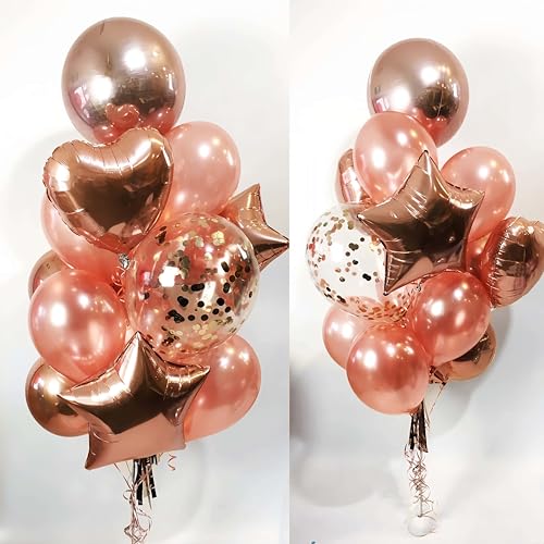 Rose Gold Ballons, Nude Pastel Pink Metallic Gold Matte White Ballons Gold Rose Gold Confetti Ballons for Wedding Bridal Shower Princess Party Girl Birthday Baby Shower Decorations von Jobkoo