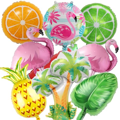 Tropische Luftballon, Hawaii Beach Party Ballons, Luau Aloha Dekoration Tropische Helium Ballon Flamingo Zitronen Ananas Folienballons für Kinder Tropische Sommer Strand Geburtstag Hochzeit Party Deko von Jobkoo