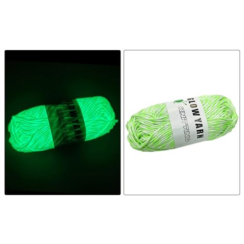 Glow in The Dark Garn zum Häkeln, Leuchtendes Häkelgarn, Fluoreszierendes Häkelgarn Stickgarn Glühgarn zum Häkeln Stricken Basteln Nähen Anfänger, 57,9 Yd Pro Rolle (Fluoreszierendes Grün) von Jocyee