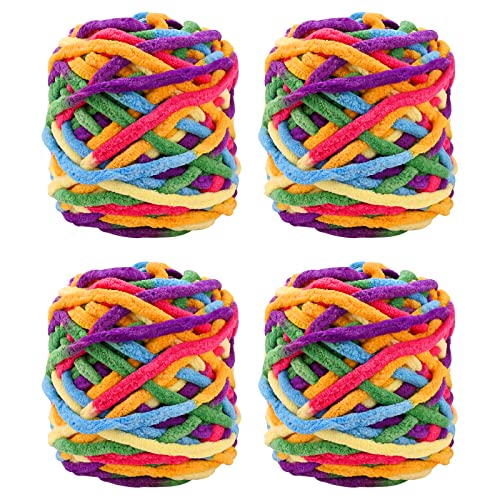 4er Pack 100g Strickwolle Wolle zum Häkeln Strickgarn Sockenwolle zum Stricken Bunte Acrylgarn Knäuel Häkelgarn Mehrfarbiger Set für Decken Pullover Schuhe Mützen Schals (Stil D) von Jodsen