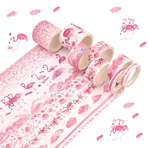 8 Rollen Rosa Washi Tape Set Multi-Muster Dekoratives Masking Tape Pastell Washi Tape Making Scrapbooking Tape Dekorative Klebeband Washi Klebeband Handwerk für Planen Geschenkverpackung Arts Bastel von Jodsen