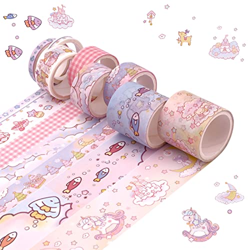 8 Rollen Violett Washi Tape Set Multi-Muster Dekoratives Masking Tape Pastell Making Scrapbooking Tape Dekorative Klebeband Washi Klebeband Handwerk für Planen Geschenkverpackung DIY Arts Bastel von Jodsen