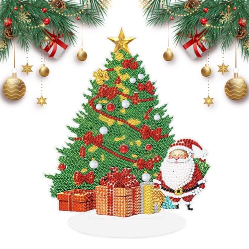 Diamond Painting Weihnachten Deko Weihnachtsbaum Tischplatte Diamant Malerei mit LED-Licht 5D DIY Weihnachten Diamant Malerei Weihnachtsmann Tisch Diamant Weihnachtsdekorationen Ornamente Geschenk von Jodsen