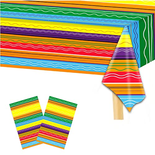 Mexikanische Tischdecken, 132 * 220cm Mexikanische Party Tisch Decke Kuststoff Große Tischdecke Dekor Wasserdichtes mexikanisches Serape Picknick Matte für Cinco de Mayo, Mexikanische Party von Jodsen