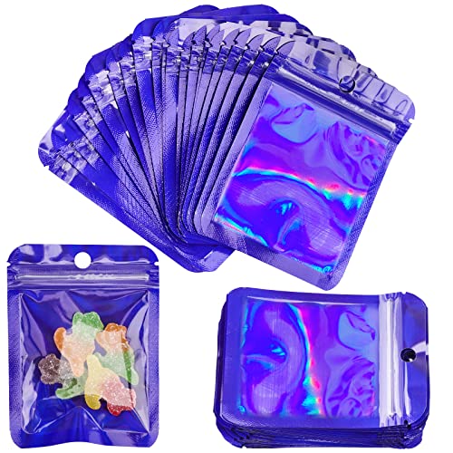 Mylar Folienbeutel Folienbeutel Geruchssichere,100 Pieces Aluminiumfolie Beutel mit Reißverschluss Zip Beutel Folie für Essenslager Party Süßigkeit Plätzchen Seife Tasche für Partygeschenke (7.5X10cm) von Jodsen