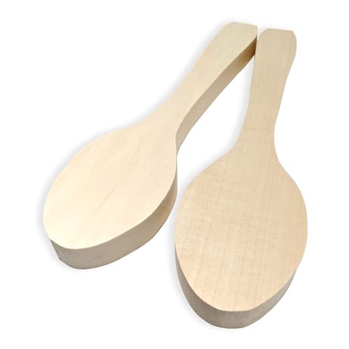 Löffel-Rohlinge für die Schnitzkunst (Basswood) - Made in The USA (2er-Pack) von JoePaul's Crafts