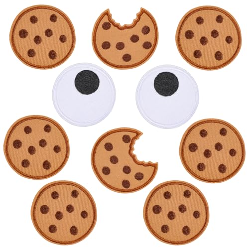 10Pcs Keks Stickerei Kleidung Patch,DIY Keks Stickerei Patch Nähen Handwerk DekorationKeks,Cookies Kekse Bestickter Stoffaufkleber,Aufnäher Cookie Patches zum Aufnähen Karneval von Jognee