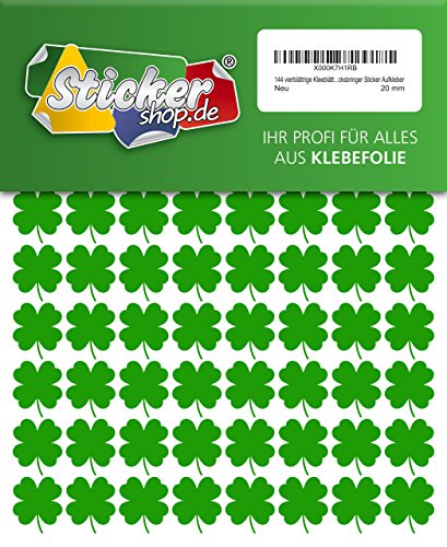 Kleeblätter, 20 mm, aus PVC Folie, selbstklebend, wetterfest, Glücksbringer Sticker Aufkleber144 vierblättrige Kleeblätter, 20 mm, aus PVC Folie, selbstklebend, wetterfest, Glücksbringer Sticker Aufkleber144 vierblättrige Kleeblätter, 20 mm, aus PVC Folie, selbstklebend, wetterfest, Glücksbringer Sticker Aufkleber144 vierblättrige Kleeblätter, 20 mm, aus PVC Folie, selbstklebend, wetterfest, Glücksbringer Sticker Aufkleberwetterfest, Glücksbringer Sticker Aufkleber von veeu