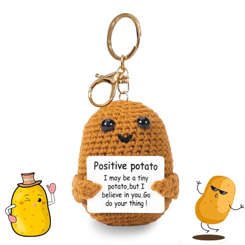 Johiux Positive Potato,Geschenke für Freund,Lustige Positive Kartoffel,Motivationsgeschenke,Kleine Geschenk Beste Freundin,Umarmung Pocket Hug Kartoffel Glücksbringer Prüfung,Geschenk für Frauen von Johiux