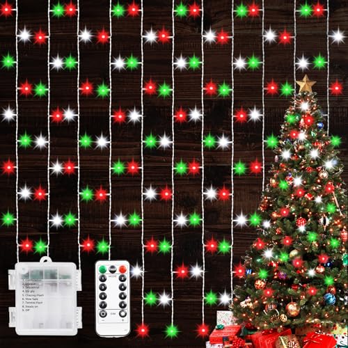 Weihnachtsdeko Lichtervorhang Innen,300 LED 3x3M Lichterkette Innen,8 Modi LED Lichterkette für Weihnachten,Hochzeit,Party Deko von Johiux