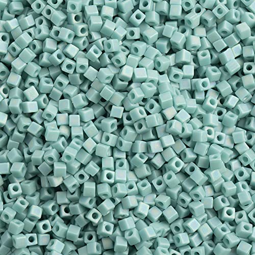 John Bead Miyuki Cube Beads 1.8mm Op Turq Green AB von John Bead