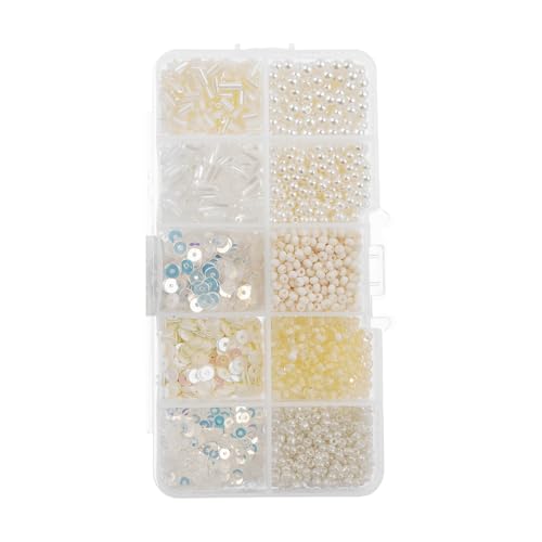 John Bead Pailletten- und Perlen-Set, 81 g, 10 Arten, beige Palette von John Bead