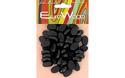 John Bead Wood Beads Flat Oval 10x15mm Black von John Bead