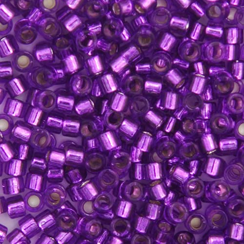 Miyuki Delica 11/0 DB1345 magenta, silberfarben, 250 g/m² Beutel japanischer Glasperlen, Großpackung japanischer Glasperlen von John Bead