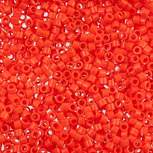 Miyuki Delica 11/0 rote Zinnoberrot DB0727, 250 g/m² Beutel japanischer Glasperlen, Großpackung mit japanischen Glasperlen von John Bead