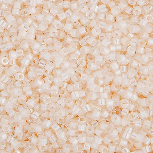 Miyuki Delica DB0052 11/0 – Off White AB DB0052, Beutel mit japanischen Glasperlen, Großpackung mit japanischen Glasperlen, 250 g von John Bead