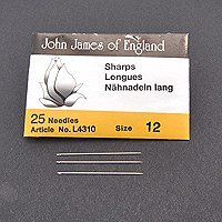 John James Sharps Beading Needles Size 12 3.1cm X 0.36mm - Pack of 25 von John James