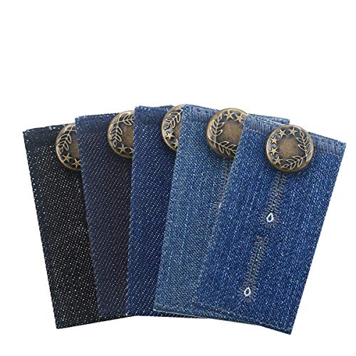 Johnson & Smith Bundverlängerung | Knopfverlängerung für Hosen | Denim-Material | 5 Farbtöne | Premium-Metallknöpfe | 2 Knopflöcher | Knopfverlängerung für Jeans von Johnson & Smith