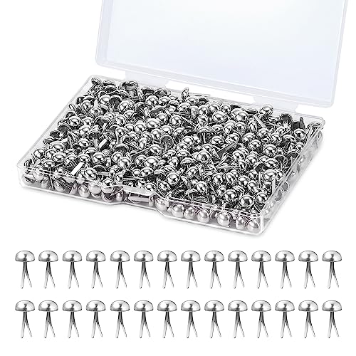 Johotone Mini Brads Runde Metall Brads Papierverschlüsse Silber Musterbeutelklammern für Scrapbooking Basteln DIY Kunsthandwerk 6mm 500 Stück von Johotone