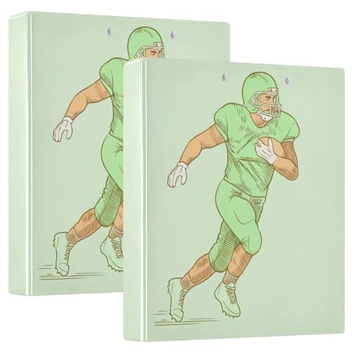 American Football Player Green Binders, 3,8 cm, 3 Ringe, für 200 Blatt, Klemmbrett, runder Ring, Playbill Ordner, 31,5 x 27 x 6 cm, 2 Stück American Football Player Green Binders, 3,8 cm, 3 Ringe, für 200 Blatt, Klemmbrett, runder Ring, Playbill Ordner, 31,5 x 27 x 6 cm, 2 Stück von Joitme