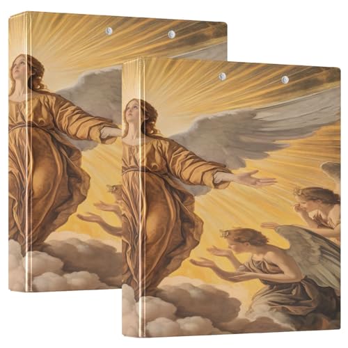 Angel Woman Gold Notizbuch, PVC, hält 200 Blatt, großes 3-Ringbuch, strapazierfähig, 2 Stück von Joitme