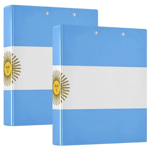 Argentinische Flagge, 3 Ringbücher, 1 Packung, PVC, hält 200 Blatt, große Ordner, 3 Ringe von Joitme