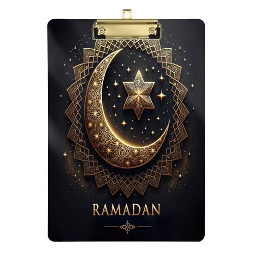 Aufwendiges Ramadan-Stern-Klemmbrett für Lehrer, goldener Metallclip, langlebiges Klemmbrett für Reisende, Klemmbrett für Kunst von Joitme