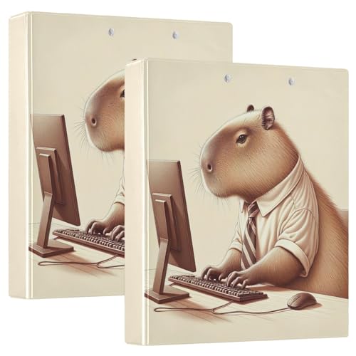 Capybara Office 3-Ring-Rezeptbuch, weiß, 1 Packung, robustes 3-Ringbuch, große Ordner von Joitme