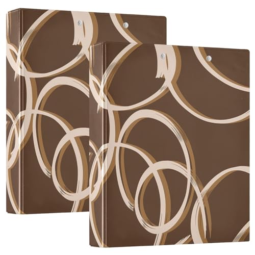 Chic Circles Brown Ringbuch für 200 Blatt, 1 Packung Drei-Ringordner von Joitme