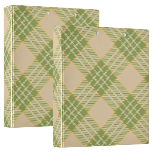 Chic Plaid Grün Beige Binder Notizbuch, 1 Packung Ordner 3,8 cm, Binder-Klemmbrett von Joitme