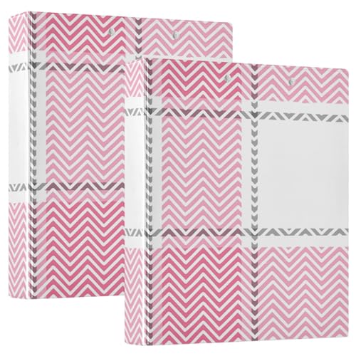 Chic Plaid Pink White 3-Ring-Notizbuch, 2 Stück, Budget-Ordner, Ordner mit Klemmbrett von Joitme