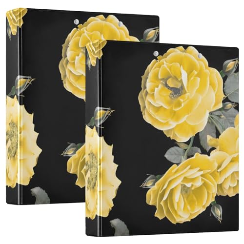 Chic Rose Black Rezeptbuch mit 3 Ringen, große Ringringe, 1 Packung 3-Ringbuch mit Klemmbrett von Joitme