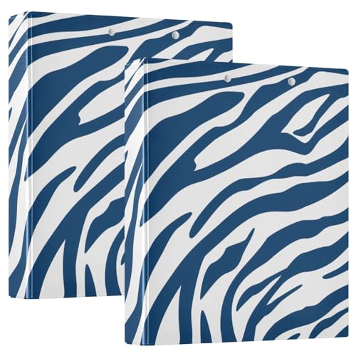 Chic Zebra Stripe Blue 3-Ringbuch, 2 Stück, 1,27 cm, Ordner mit Klemmbrett von Joitme