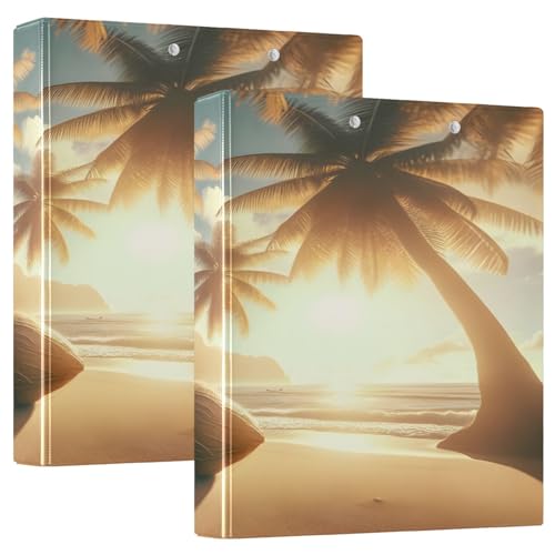 Coconut Sunset Gold Rezept-3-Ringbuch, 1 Packung, PVC, hält 200 Blatt, großes 3-Ringbuch von Joitme