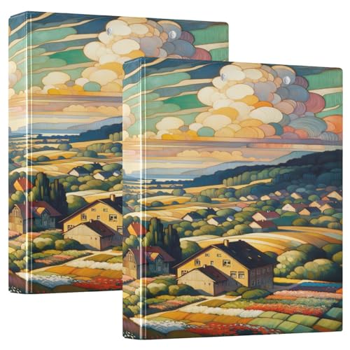 Countryside Landscape Green 3-Ringbuch, 1 Packung Ordner für 3-Ringbuch, Ordner mit Klemmbrett von Joitme